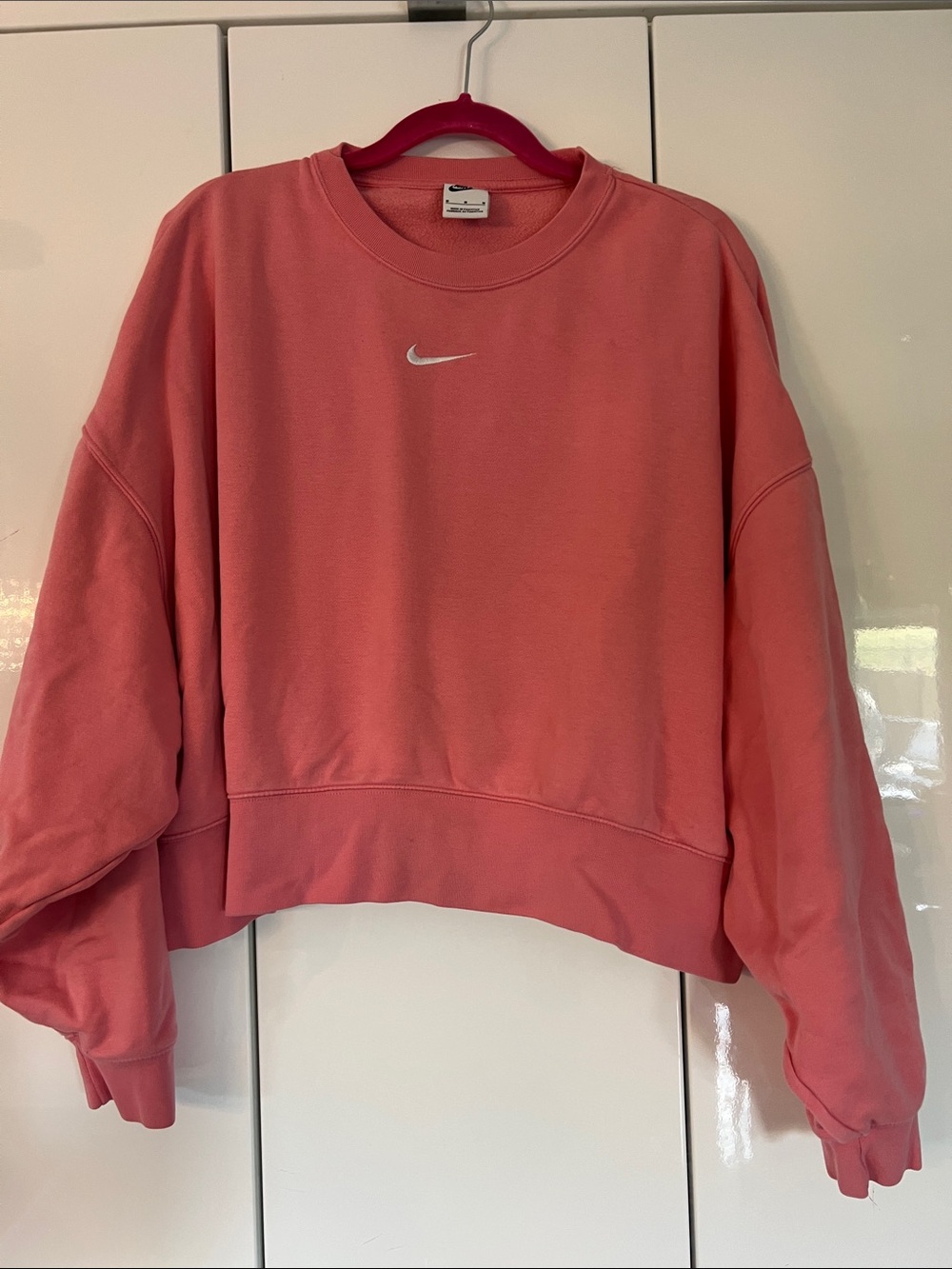 Nike Women's Coral Cropped Crewneck Sweatshirt